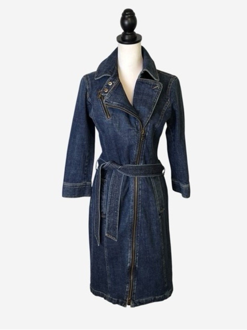 VINTAGE LRL Lauren/Ralph Lauren Denim Trench Coat/ dress size 10